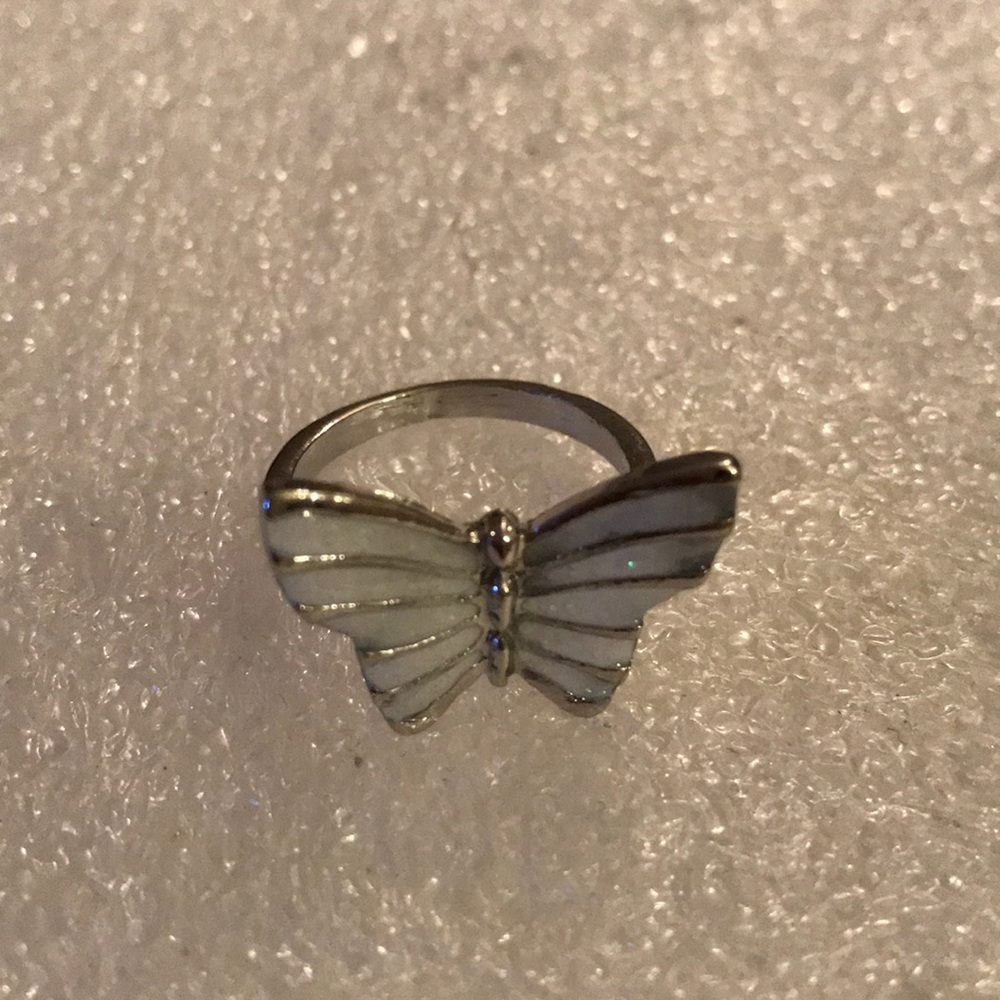 Enamel butterfly ring
